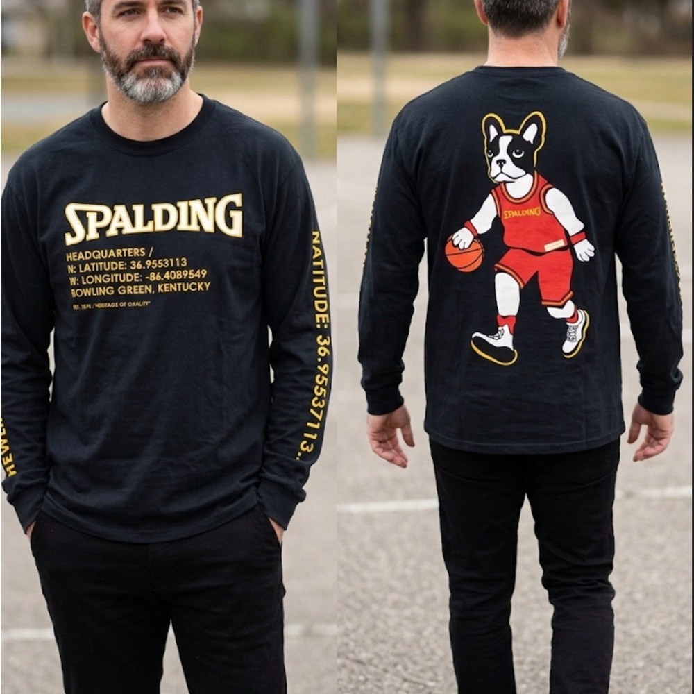 Spalding Black Long Sleeve Tee